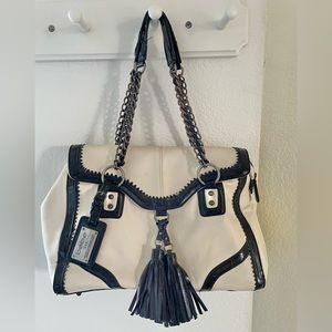 Bebe White/Ecru & Black Handbag